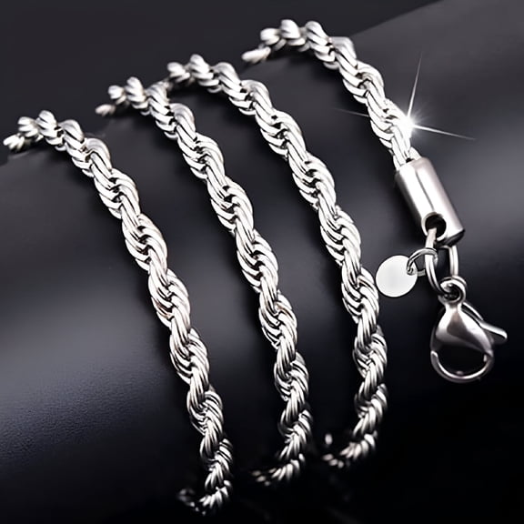 DESIGNICE Twist Necklace Chain Women's Men's 925 Sterling Silver Twist Chain Necklace Pendant Chain for DIY Jewelry