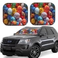 thumbnail image 2 of Bingfone Colorful Hand Painted Easter Eggs Print 2-Piece Sun Shade Front Windshield - Foldable Car Front Window Sunshades For Most Sedans Suv Truck - Large, 2 of 7