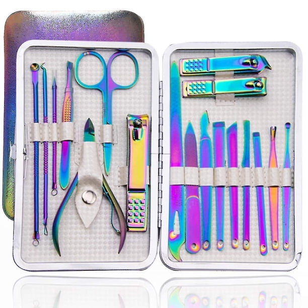 Mani Set Clippers Set Pedi 18 Piezas Menos Acero Mani Kit Ging Cuidado Herramientas H Tijeras Lima