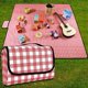 thumbnail image 1 of Manta de picnic impermeable roja de 200 x 200 cm, ligera y lavable, tapete de picnic a cuadros con asa, adecuada para senderismo, campamentos al aire libre, parque., 1 of 5