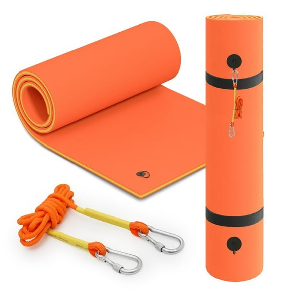 BEZT 12x6 ft Water Floating Mat Foam Pad,Bouncy Tear-Resistant XPE Foam,Lake Float Mat Lily Pad for Recreation Pool River Ocean Outdoor Water Activities,Orange