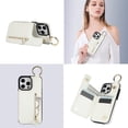 thumbnail image 5 of JTCASES for iPhone 12 Pro Max Case, PU Leather Lychee Pattern Zipper Purse Finger Ring Buckle Card Slots Stand Shell for iPhone 12 Pro Max Wear-resistant Shockproof Wallet Cover, White, 5 of 8