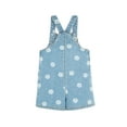 thumbnail image 2 of Wonder Nation Toddler Girls Floral Denim Shortalls, Sizes 12M-5T, 2 of 4