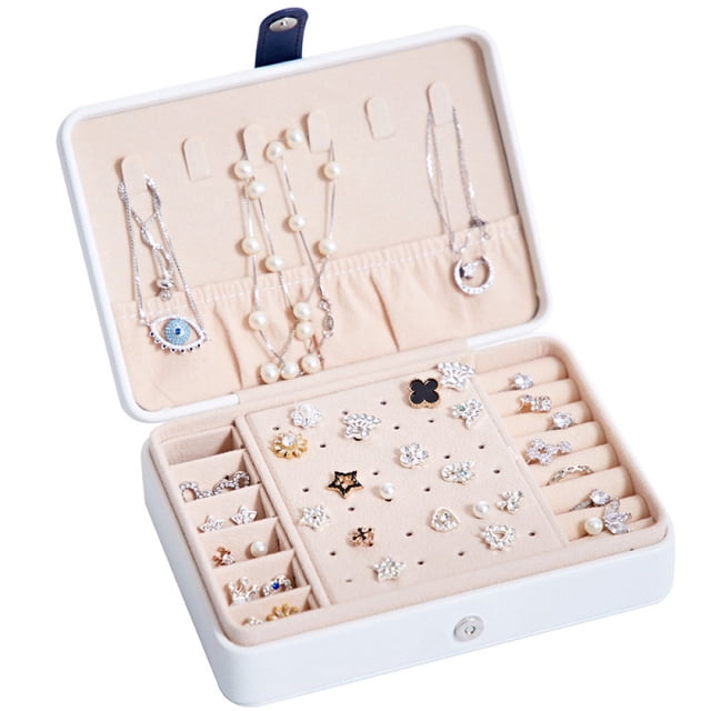 Organizador de joyero para mujer, niña, esposa, regalo Ideal, organizador de joyería doble, pendientes, pulsera, anillo, collar
