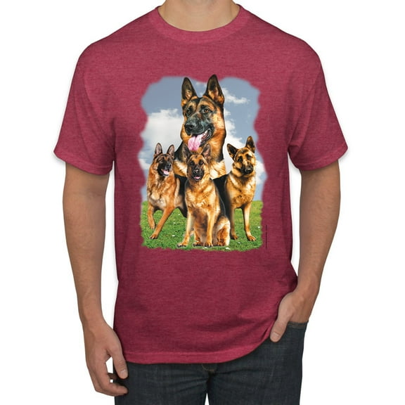 Wild Bobby, German Shepherd Dog Animal Pet Lover, Dog Lover, Men's Graphic Tees, Vintage Heather Red, Large