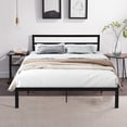 thumbnail image 3 of Cterwk Metal Frame Platform Bed with Headboard Charcoal, Black, 3 of 7
