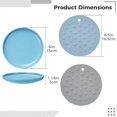 thumbnail image 4 of Cuencos de cerámica para gatos, 2 paquetes, platos de alimentación para gatos sin estrés con 2 alfombrillas antideslizantes, plato de comida para gatos ancho y poco profundo para aliviar la fatiga de, 4 of 7