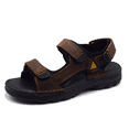 thumbnail image 3 of Men's Open Toe Casual Sandals Leather Stitching Summer Outdoor Beach Fisherman Hiking Sport Sandals for Men Brown 10, 3 of 7