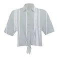 thumbnail image 1 of Blusa George para Dama, Camisera Corta con Amarre Estampado Sage T M, 1 of 4
