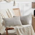 thumbnail image 1 of Chenchen 2 Packs Neutral Grey Long Lumbar Decorative Throw Pillow Covers 16x24 Inch for Couch Bed Sofa, Rustic Farmhouse Boho Home Decor, Soft Striped Corduroy Rectangle Accent Cushion Case 40x60 cm, 1 of 1