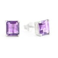 thumbnail image 4 of Galaxy Gold 14K Solid Gold 1.75 Carat Natural Amethyst Stud Earrings for Women - White Gold Fine Jewelry, 4 of 5