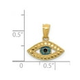 thumbnail image 2 of 14k Yellow Gold Solid Polished and Rhodium Enameled Eye Pendant Necklace Measures 15.1x14.9mm - Pendant for Women, 2 of 2