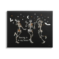 Stupell Industries Dancing In My Bones Skeletons Holiday Painting Gallery Wrapped Canvas Print Wall Art, 40 x 30