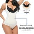 thumbnail image 4 of QRIC Shapewear for Women Tummy Control Thong Bodysuit Open Bust Body Shaper Beige, S, 4 of 6