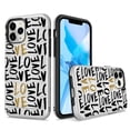 thumbnail image 1 of Kaleidio Case For iPhone 13 (6.1") [Metallic Armor] Lightweight Hybrid [Shockproof] 2-Piece Carbon Fiber Accent Cover [Love In Gold], 1 of 4