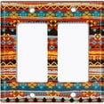 thumbnail image 6 of Metal Light Switch Plate Cover Ethnic Aztec Tribal Art Pattern Orange SFR058, 6 of 13
