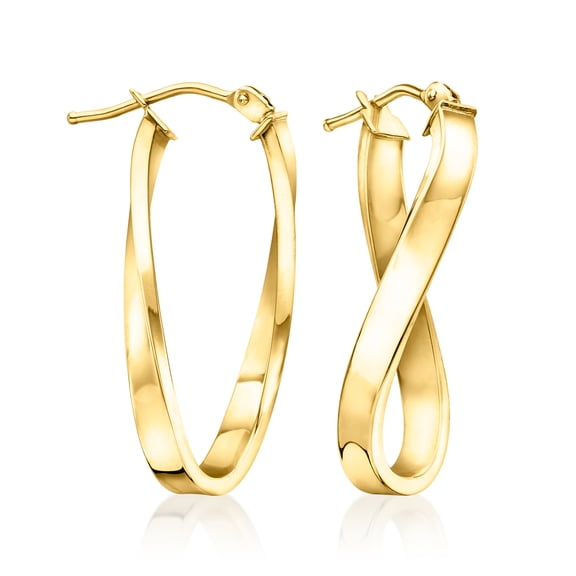 Ross-Simons Italian 10kt Yellow Gold Twisted Hoop Earrings, Women's, Adult