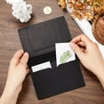 thumbnail image 3 of 5.6x4/142 * 105mm Black Genuine Leather Passport Holder Crazy Horse Leather Wallet Handmade Passport Cover Rectangle Travel Luggage Case Document Organizer for Men Women Credit Cards Colorful, 3 of 9