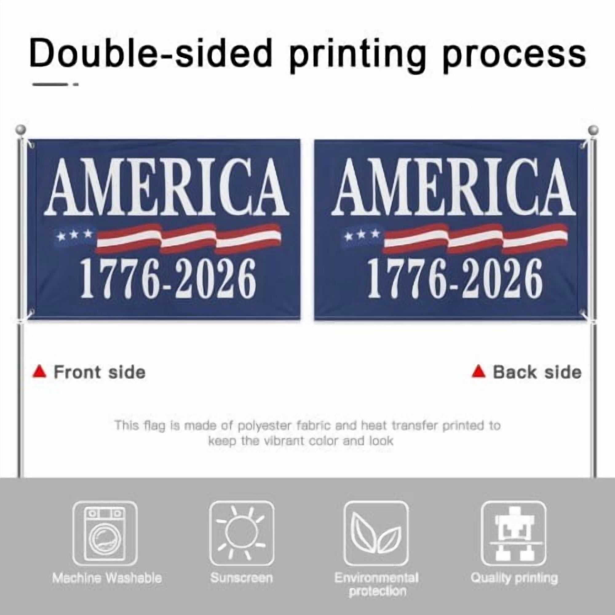 250 Year American Anniversary Flag 4x6 Ft Outdoor Double Sided 250th Anniversary USA Flag 4th of July1776 Patriotic Flags For Outside Indoor Decor