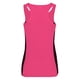 thumbnail image 2 of Awdis- Camiseta de tiranes de deporte con franjas de diferente color para mujer (Rosa/Negro), 2 of 2