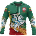 thumbnail image 3 of Nueva sudadera con capucha de manga larga con estampado 3D de Lituania para hombre y mujer, sudadera informal con capucha, jersey de otoño e invierno, 3 of 5