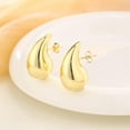 thumbnail image 4 of Tear Drop Earrings Dupes Extra Large/Small For Women, 𝟏𝟖𝐤 Gold Plated Hollow Chunky Hoop Hypoallergenic Lightweight Hollow Waterdrop Earring Fashion Elegant Gift Jewelry, 4 of 12