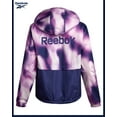 thumbnail image 2 of Reebok Womens Rain Jackets -XS-3X Lightweight Hooded Water-Resistant Windbreaker Outerwear for Women, Size 3X, Deep Cobalt/Mia Print, 2 of 7