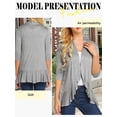 thumbnail image 5 of STARVNC Women Open Front Half Sleeve Pleated High-Low Hem Cardigan, 5 of 5