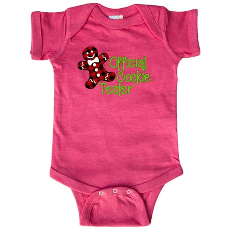 

Inktastic Official Cookie Tester Red Plaid Gingerbread Man with Bow Ti Gift Baby Boy or Baby Girl Bodysuit