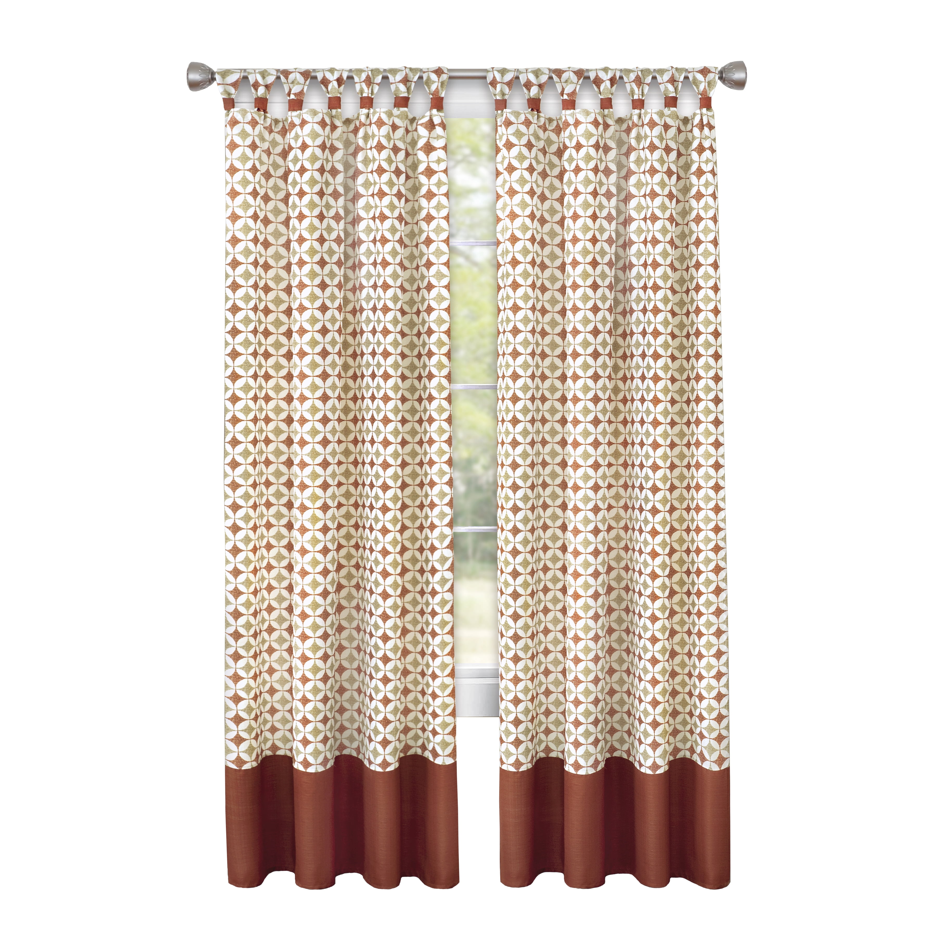 Achim Callie Cuff Tab Top Window Curtain Panel - 52x63 - Spice/Tan