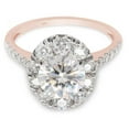 thumbnail image 3 of Round Cut Lab Created Moissanite Diamond Halo Engagement Wedding Ring In 14K Rose Gold Plated Sterling Silver(G-H Color,VVS1 Clarity,2.10 Cttw)-5, 3 of 7