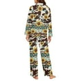 thumbnail image 4 of FOR U DESIGNS Aztec Sunflower Button Pajamas for Women Set 2 Piece Size 4XL Button Sleepwear Long Sleeve Tops and Pants for Women Button Up Nightwear with Pockets, 4 of 7