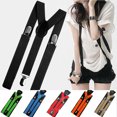 thumbnail image 2 of cdar Unisex Elastic Y-Shape Braces Men's Women's Adjustable Clip-on Suspenders Y-back Suspender, 2 of 8