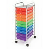 Seville Classics 10-Drawer Organizer Cart, Translucent Multi-Color