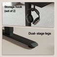 thumbnail image 6 of 62.9 Inch Electric Height Adjustable Standing Desk, Ergonomic Home Office Desk with Memory Preset, Sit to Stand Computer Desk with Hooks, Black, 6 of 10