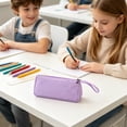 thumbnail image 2 of Oxford Pencil Pouch with Wrist Strap, 2 Compartments Solid Color Pencil Case for Office Desk Travel and Cosmetic Storage, 7.9 Inch, 2 of 8