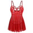 thumbnail image 4 of KISSGAL Lingerie Set for Women Sexy Babydoll Chemise Nighty Lace Mesh Teddy V Neck Sleepwear, 4 of 7