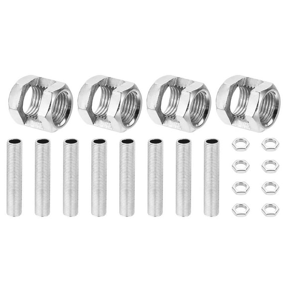 Uxcell 20 Pcs M10×15 Hexagon Open Coupling Nut with Threaded Pipe and Hex Nuts