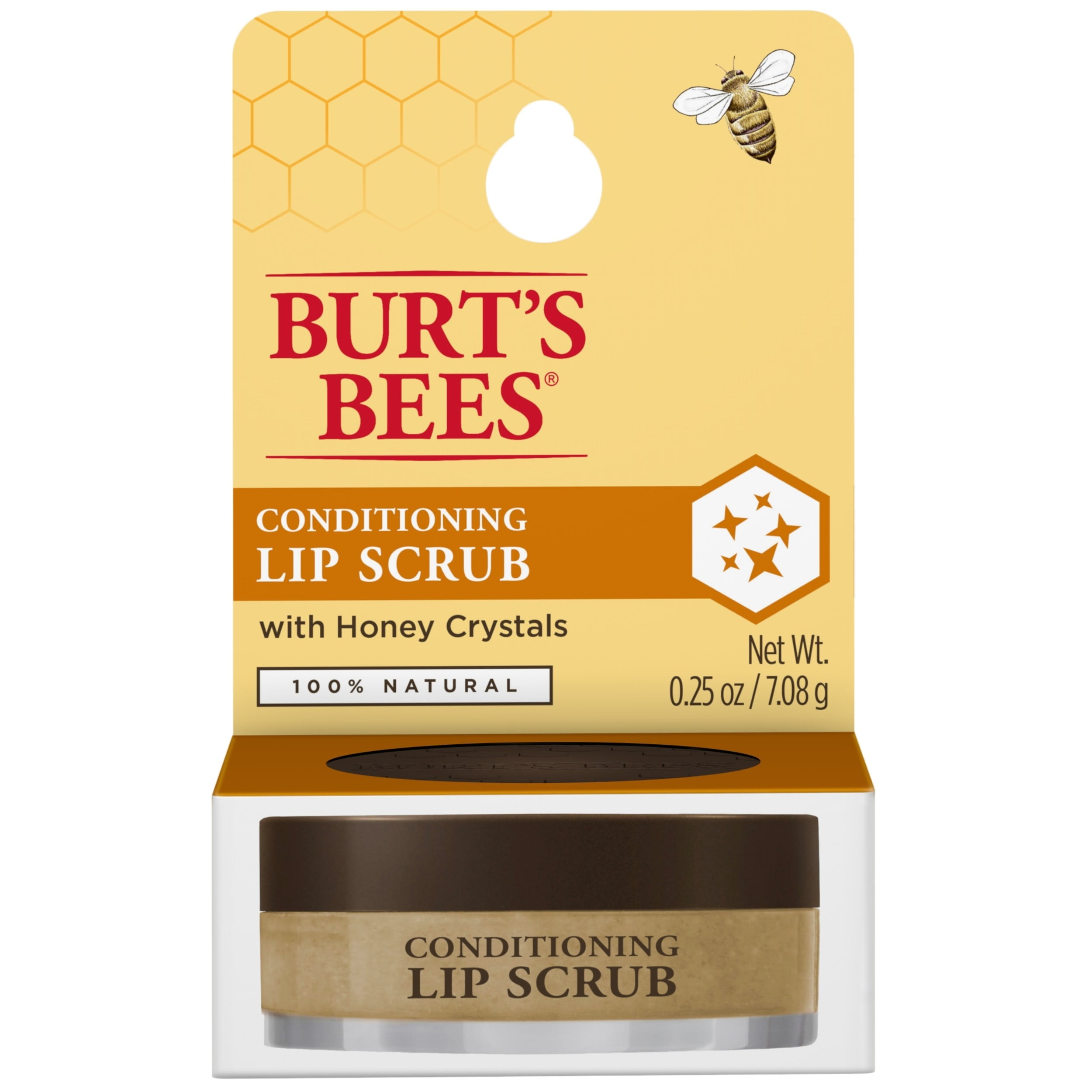 Burt's Bees 100 Natural Exfoliating Lip Scrub with Honey Crystals, 0.