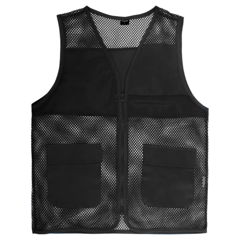 Toptie Adult Mesh Vest Zipper Supermarket Team Volunteer Uniform Vest