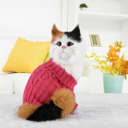 Ejoyous 3Colors 3Sizes Small Pet Puppy Cat Dog Sweater Warm Clothes Knit Coat Winter Apparel Costumes, Pet Winter Sweater, Pet