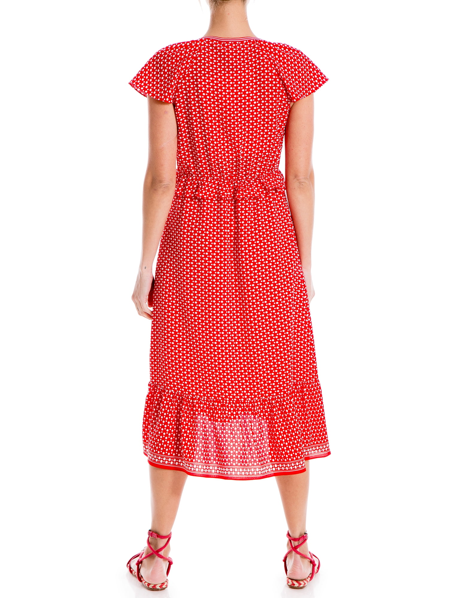 Max Studio Women's Short Sleeve Midi Crepe Dress - Walmart.com