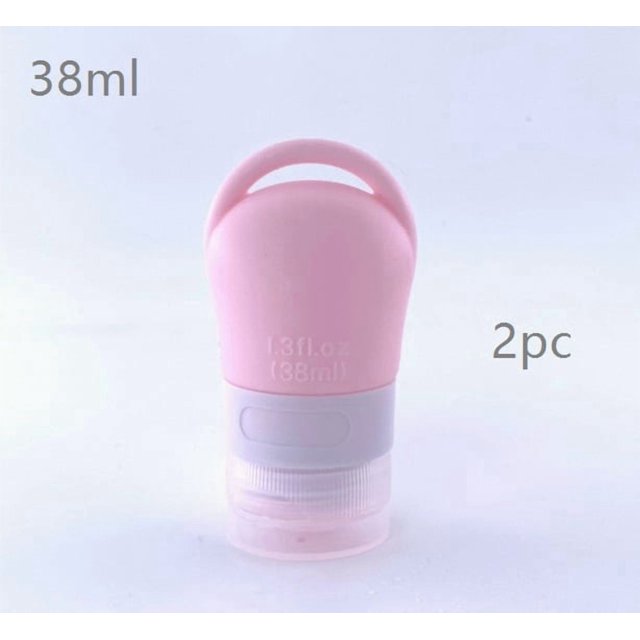 Juego de botellas dispensadoras de viaje, botella de almacenamiento portátil desinfectante, orificio for colgar, botella dispensadora de desinfectante de manos de silicona