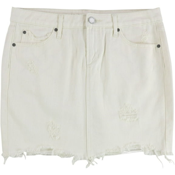 Articles of Society Womens Stacy Denim Skirt, White, 30