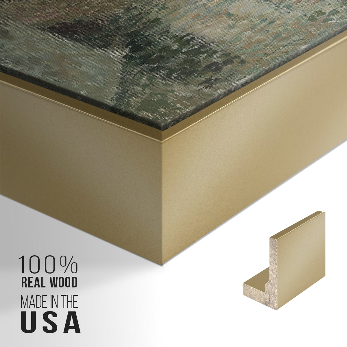 Vintage Landscape-CCCXXV By Wexford Home Framed in Gold Wood Gallery Wrapped Canvas 25 in. x 37 in.