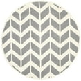 thumbnail image 2 of SAFAVIEH Cambridge Austyn Geometric Wool Area Rug, Dark Gray/Ivory, 6' x 6' Round, 2 of 6