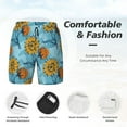 thumbnail image 4 of Kdxio Sunflowers Print Men's Swim Trunks with Compression Liner 7 Inch Inseam Quick Dry Swim Shorts, 4 of 7