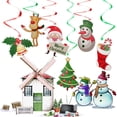 thumbnail image 2 of Paquete de 6 adornos navideños en forma de remolino, muñeco de nieve, Papá Noel, alce, campana, adornos colgantes en espiral para techo, suministros para fiesta de Navidad, decoración del hogar, 2 of 5