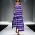 thumbnail image 2 of Trendy SMihono Women's Ploka Dots Flowy Maxi Dress with Pockets, Elegant 2025 Summer Loose Crew Neck Sleeveless A-Line Swing Dresses Purple XXL, 2 of 5