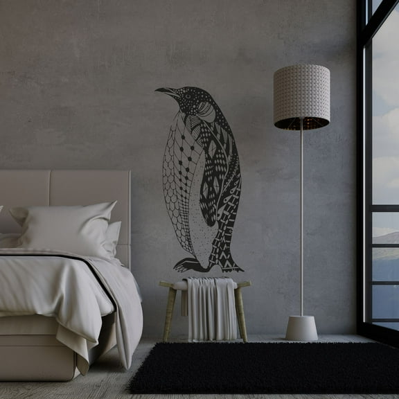 Penguin Silhouette Aztec Pattern Design Beautiful Penguin Silhouette Penguin Design Vinyl Wall Sticker Art Decal Boys Girls Kids Room Design Bedroom Nursery Kinder Home Decoration Size (10x8 inch)